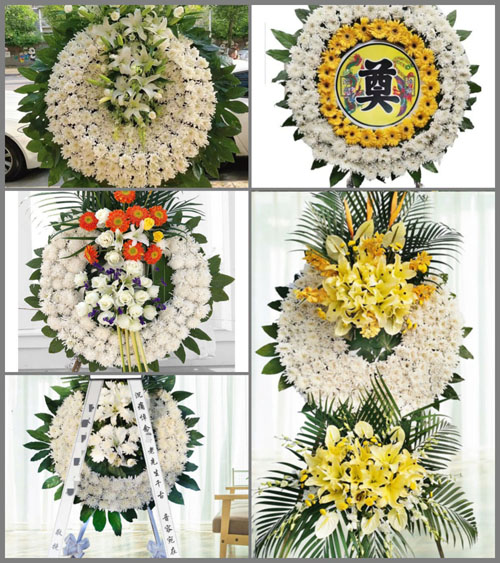 湖北黄冈市黄梅县蔡山镇刘寄村花圈速递